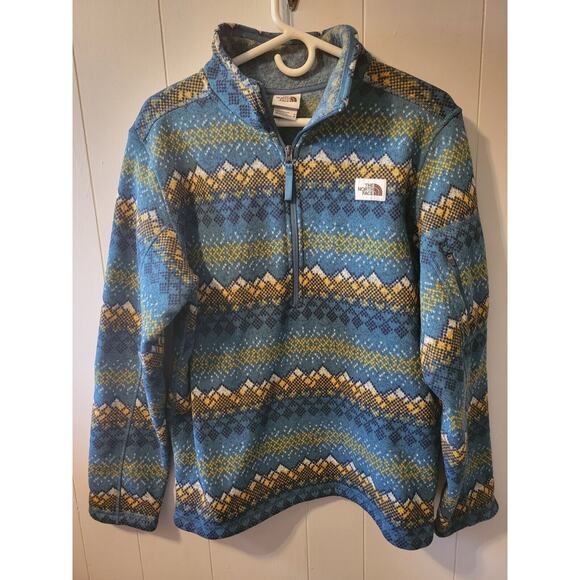 THE NORTH FACE 1/2 Zip Fair Isle Pullover Sweater Jacket Mens Medium - Picture 1 of 9